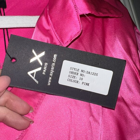 AX Paris Pink Satin Wrapped Dress Size 10 - From ASOS - Picture 4 of 6